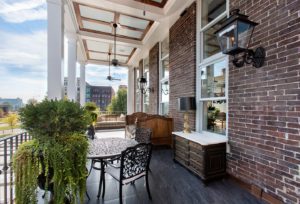 A newly designed balcony space for a residence on 128 South Gay Street.
