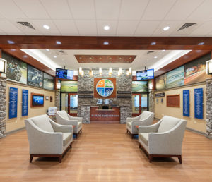 The lobby of the Blount Chamber post renovation, to create a more open and inviting space.