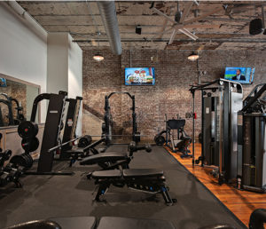 The interior of the new athletic club in the old city after the conversion.