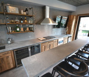 The addition of a bar area to the gay street apartment.