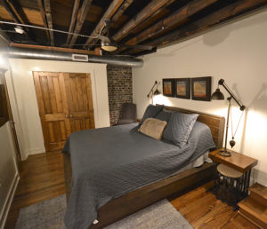 A bedroom that was renovated on the second floor of the gay street apartment.