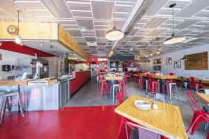 The interior of Hard Knox Pizza post expansion and renovation.