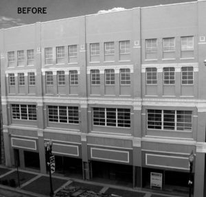 A before of the 402 S Gay Street exterior before renovation.