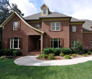 An exterior view of a custom home.