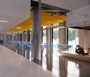 Rendering of the cafeteria of Athen's PreK-5 School.