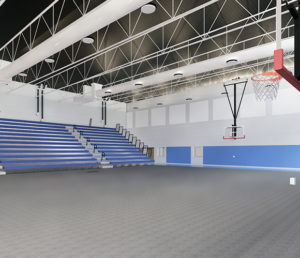 Rendering of the gymnasium design of Athen's PreK-5 School.