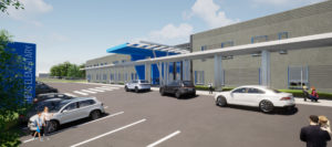 A Rendering of the exterior view from the parking lot of Athen's PreK-5 School.