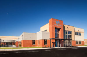 A front exterior view of the newly built Boys and Girls Club.