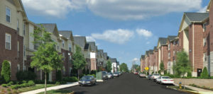 A street view of Campus Pointe apartments.