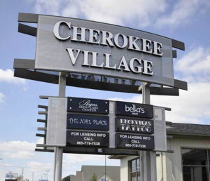 The Cherokee Village signage newly designed by DIA.