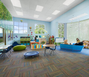 Conversion of a former office building into a welcoming space for children who are in need of support.
