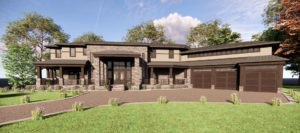 Rendering of a craftsman inspired residence.