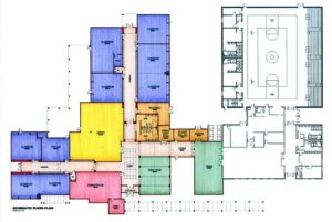 The schematic floor plan for the Episcopal School of Knoxville.