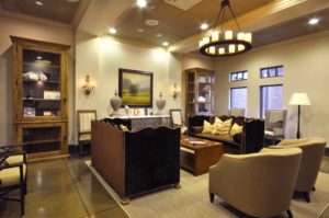 A waiting area at AASC and Gallaher Plastic Surgery.