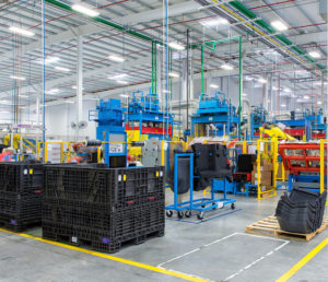 The interior of the newly built and designed state-of-the-art automotive manufacturing facility.
