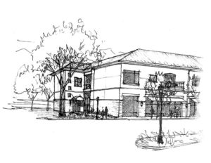 An architectural sketch of the proposed 12-unit condominium complex, Homberg.