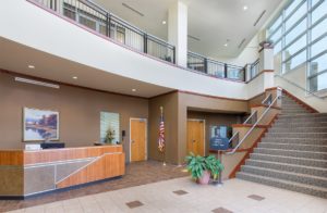The newly built and designed lobby of KCDC.