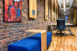 A view of the multi-functional office space designed for the Knoxville Entrepreneur Center.
