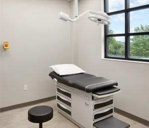 A new exam room added during the expansion of the Knoxville Institute of Dermatology,