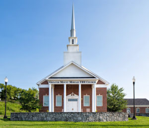 An exterior view of the new Mount Moriah Church.
