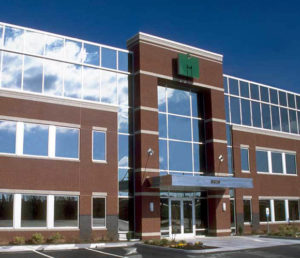 An exterior view of the three-story, 33,500-square-foot office building built for the Mortgage Investors Group.