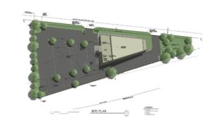 The site plan for the Mortgage Investors Group building.