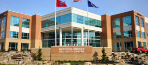 A front exterior view of the National Energy Security Center.