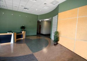 The lobby and entrance to eh training room of PIPS Technology.
