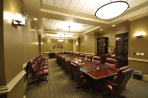 A newly designed conference room renovated for PYA,