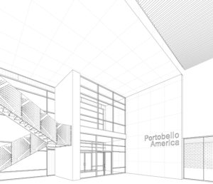 Architectural drawing of the interior of Portobello America