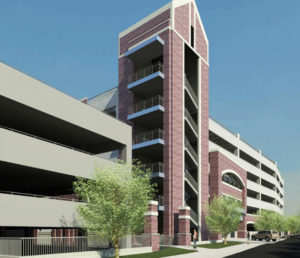 A rendering of the UT Lake Ave. Garage.
