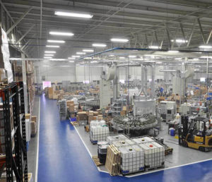 An interior view of the renovated manufacturing facility Wellco.