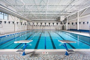 The newly built 25 meter, 6 lane indoor competitive swimming pool at the Boys and Girls Club.