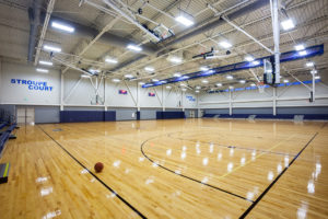 The newly built 2-court full size indoor gymnasium for the Boys and Girls Club.