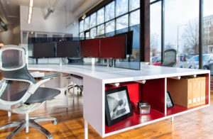 An interior view of the interior design that was entrusted to DIA to showcase samples of CBI's workplace solutions.
