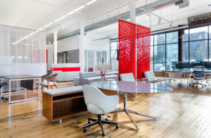 An interior view of the interior design that was entrusted to DIA to showcase samples of CBI's workplace solutions.