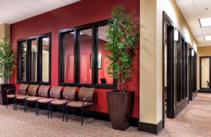 A waiting area at the new Consumer Credit Union building.