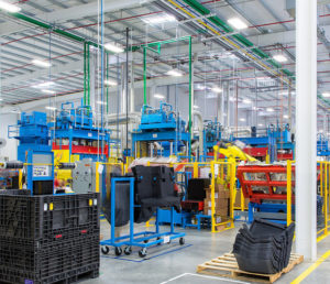 An interior view of the state-of-the-art automotive manufacturing facility, HP Pelzer.